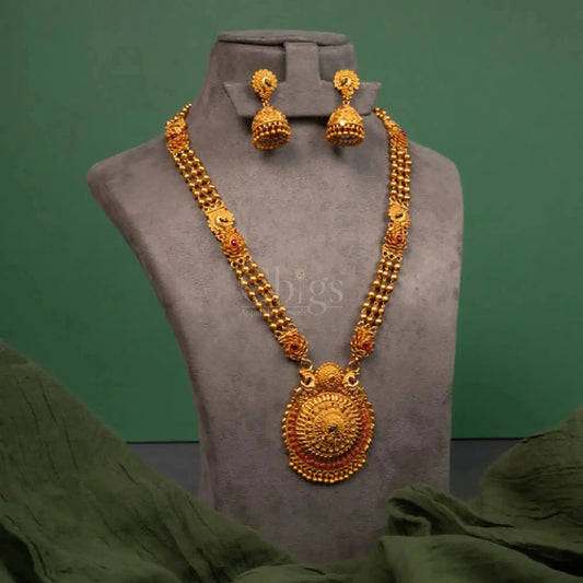 Antique Peacock Charm Haaram Set