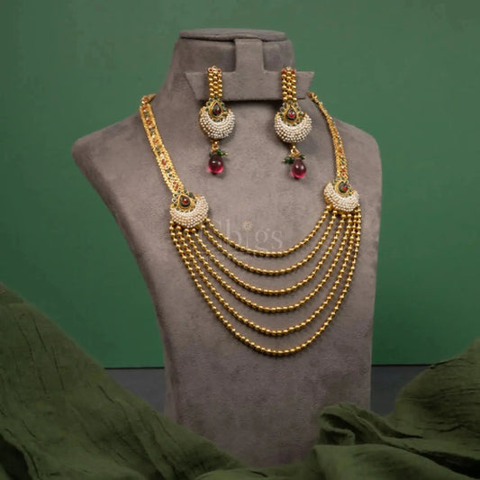 Antique Multi-Row Pearl Haaram Set