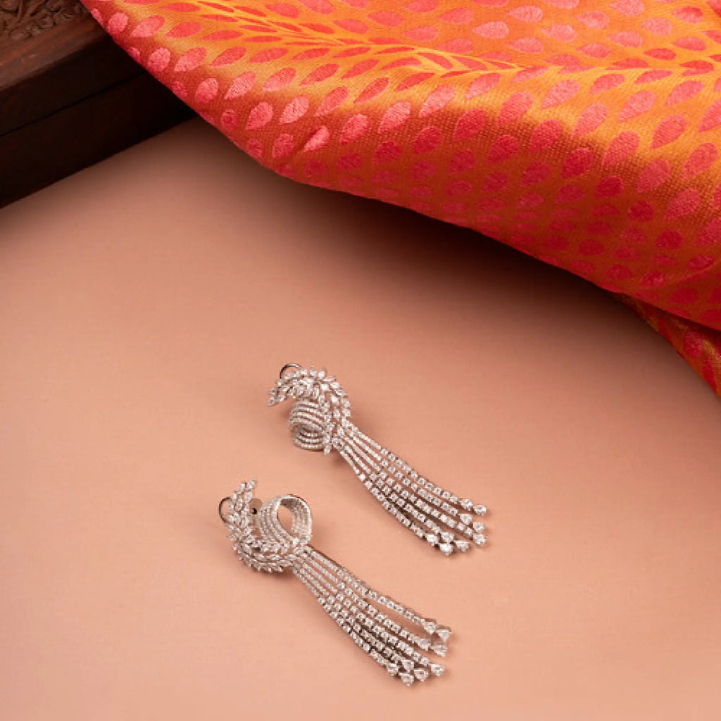 Crystal Cascade Tassel Statement Earrings