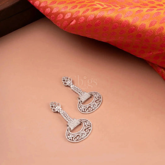Royal Silver Filigree Drop Earrings