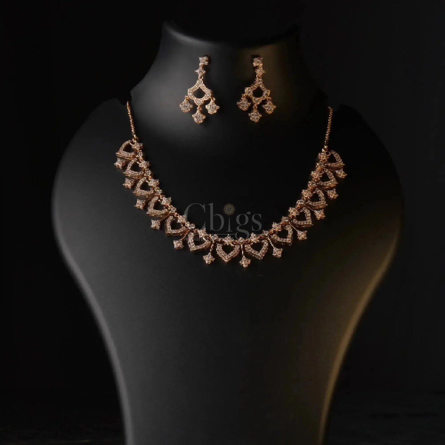Aarvi Diamond Crush Necklace Set – Sparkle in Every Curve