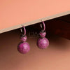 Twilight Pink Textured Ball Drop Earrings