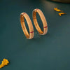 Classic Pearl-Covered Bangles with Ruby Line Detailing – Size 2.6 (Pair)