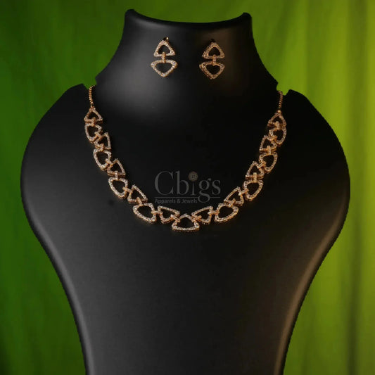 Syrah Diamond Crush Necklace Set – Modern, Sleek & Sophisticated