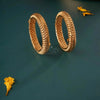 Antique Carved Chevron Textured Bangles – Size 2.4 (Pair)