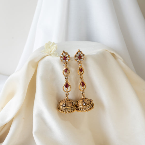 Keya Pink Floral Kemp Studs 