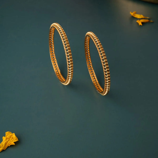 Classic Cutwork Antique Matte Bangles  – Size 2.8 (Pair)