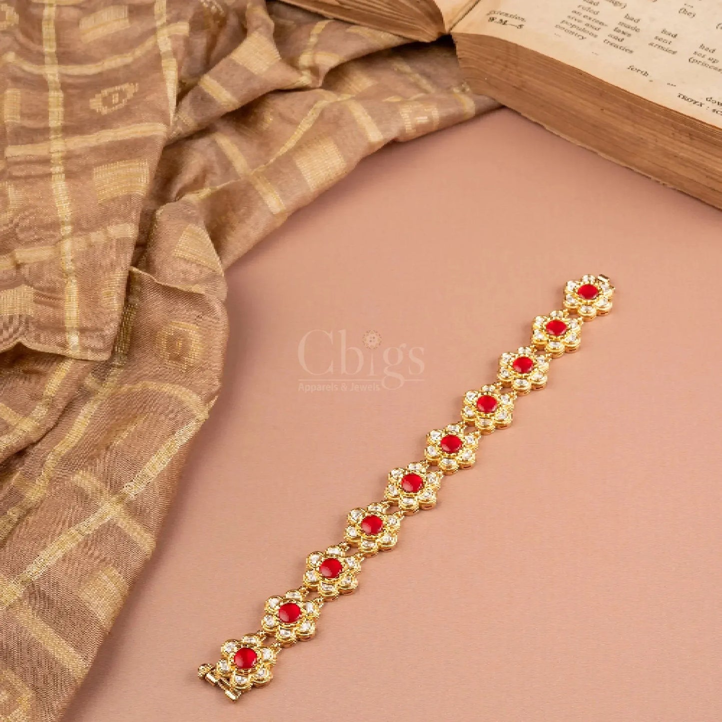 Floral Cluster Ruby Bracelet