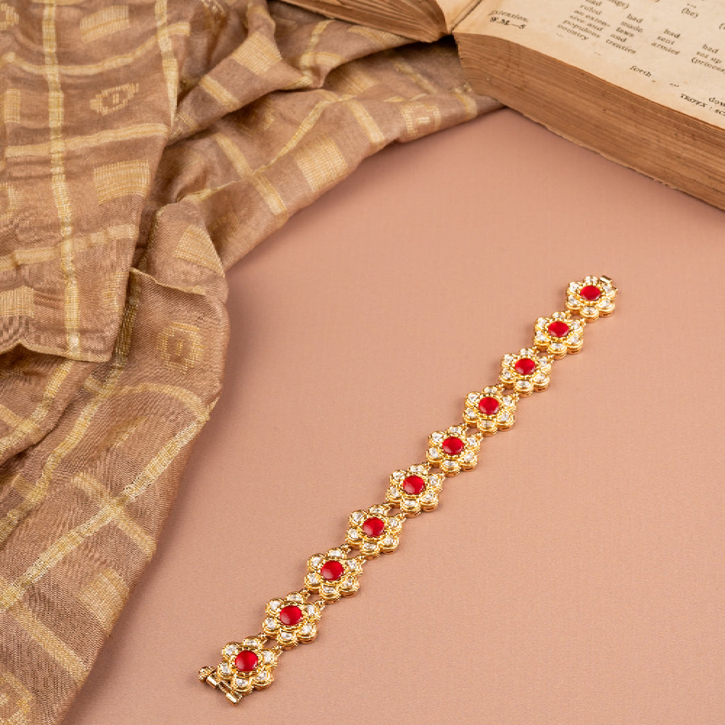 Floral Cluster Ruby Bracelet