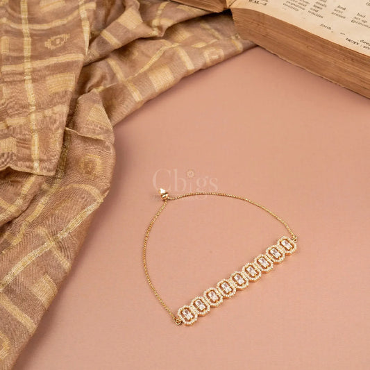 Oval Rose Halo Bracelet