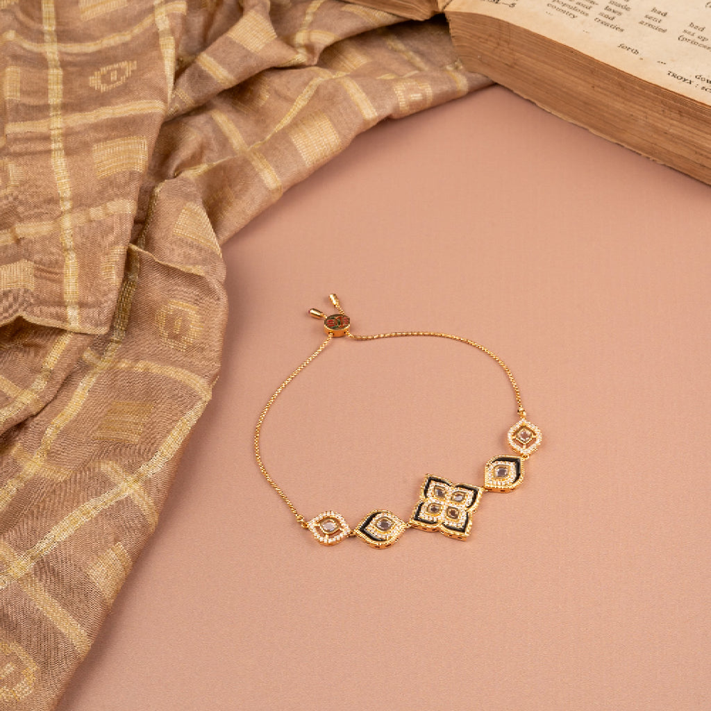 Black & Gold Vintage Tile Bracelet