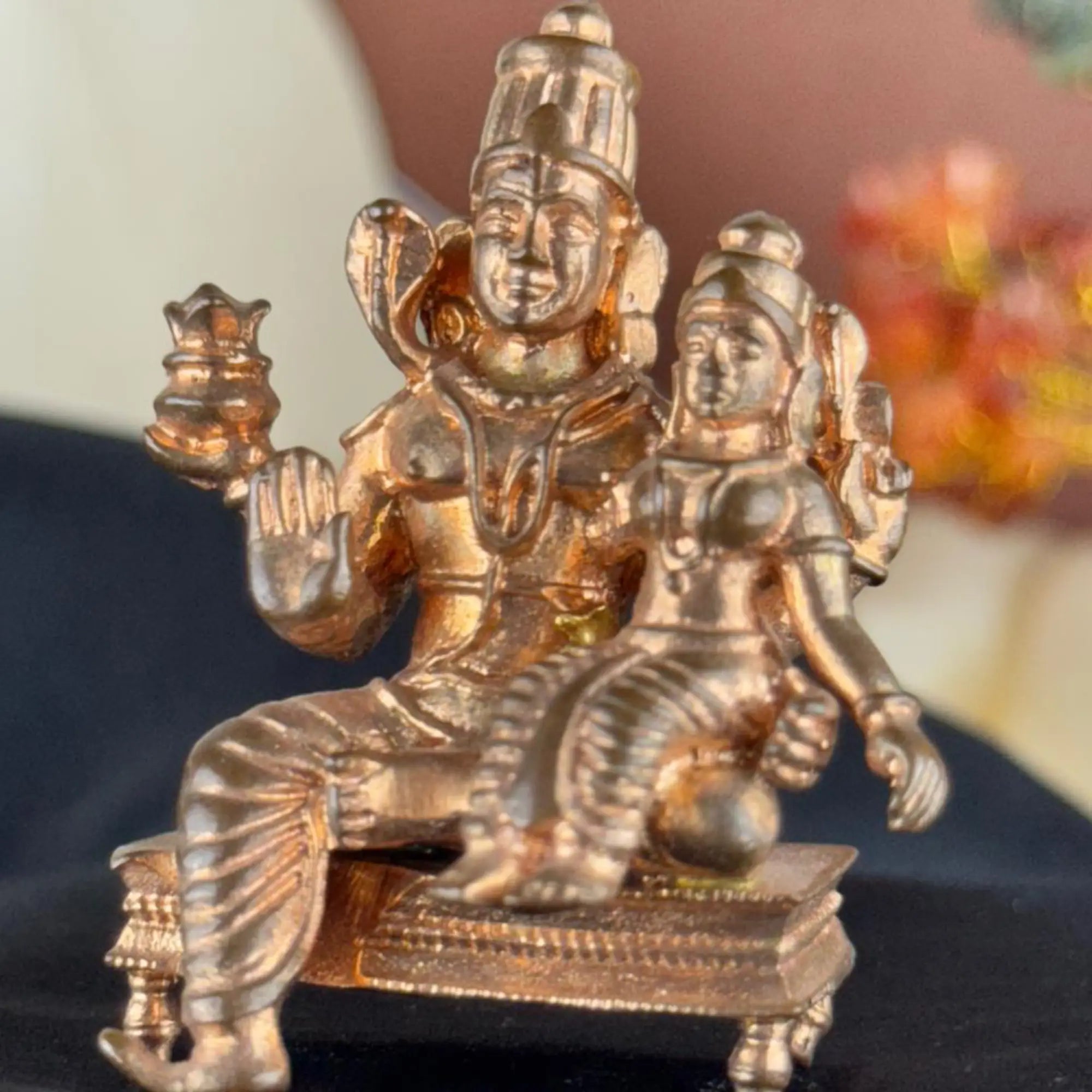 Lord Shiva and Goddess Parvati Pure Panchaloha Idol