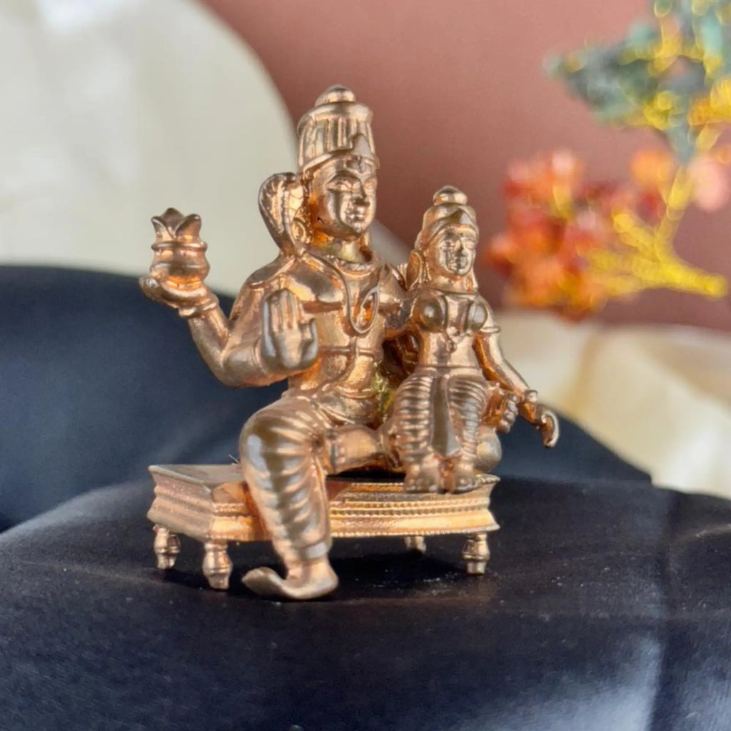 Lord Shiva and Goddess Parvati Pure Panchaloha Idol