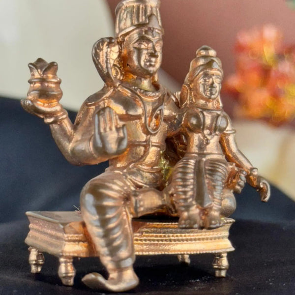 Lord Shiva and Goddess Parvati Pure Panchaloha Idol