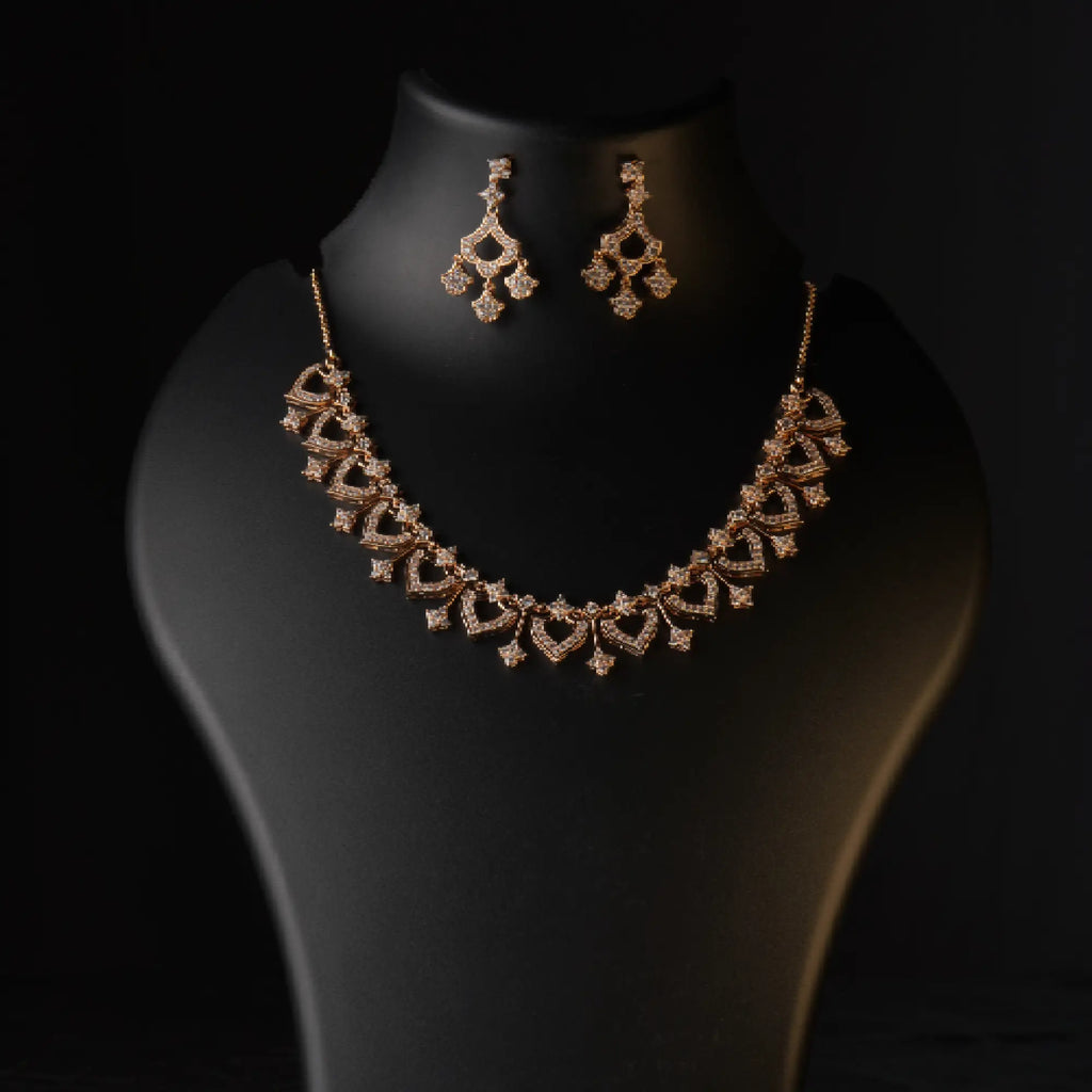 Aarvi Diamond Crush Necklace Set – Sparkle in Every Curve