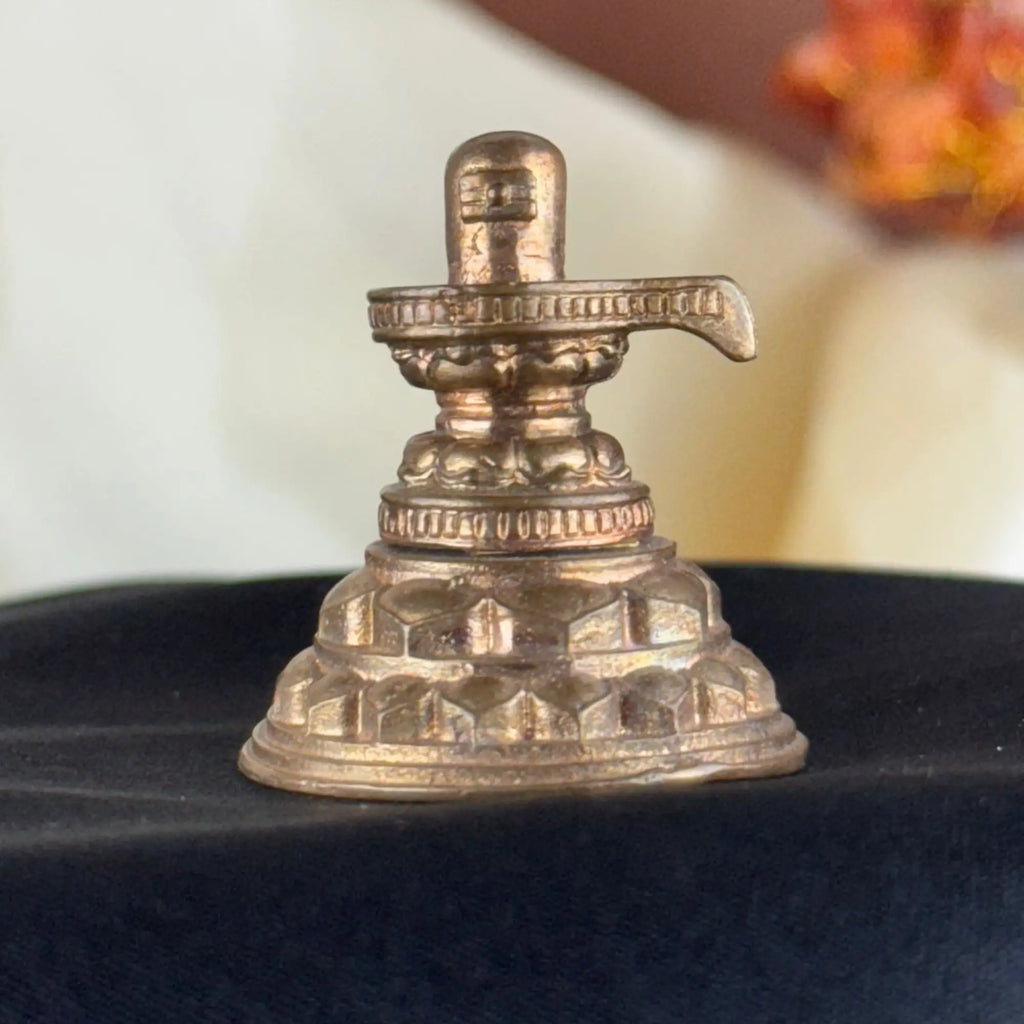 Lord Shiva Lingam with Yoni Base - Pure Panchaloha Idol