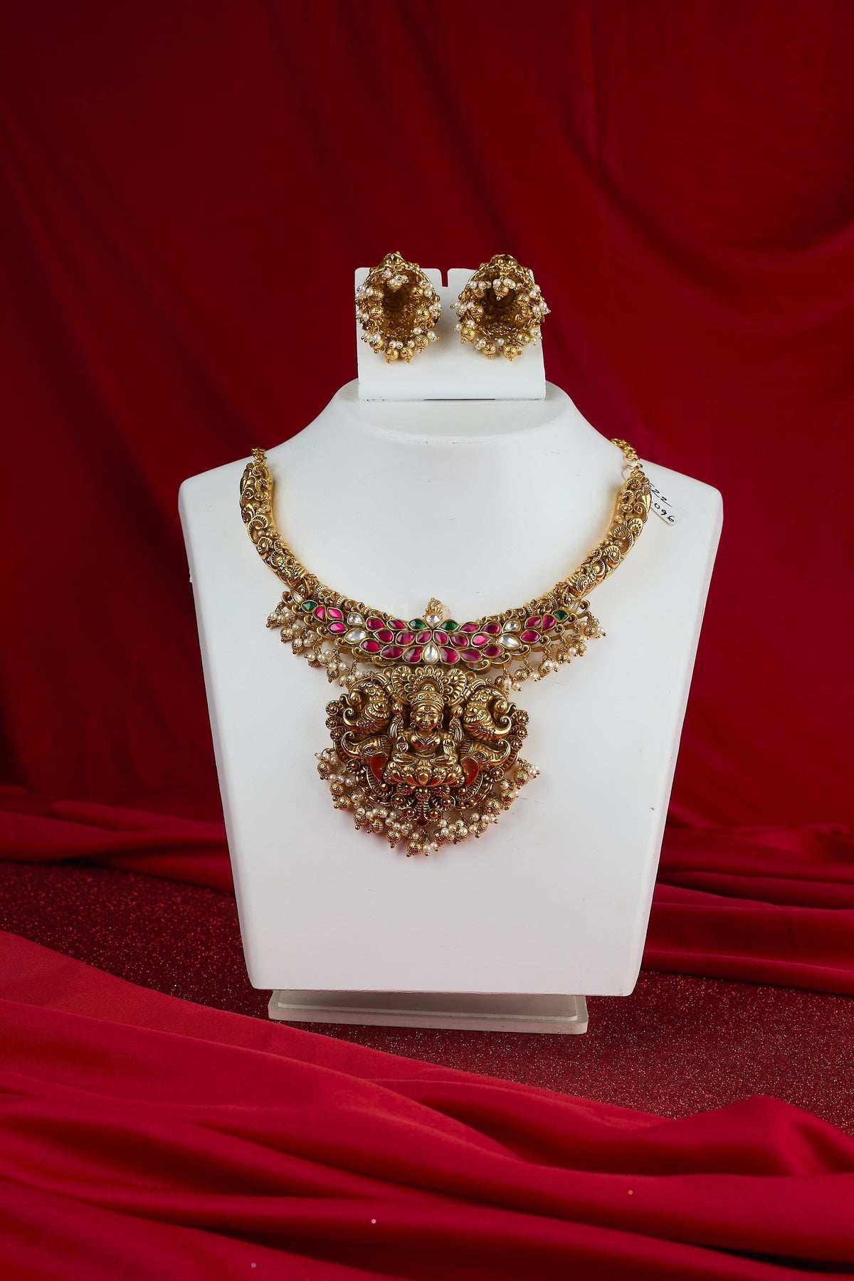 Antique Lakshmi Floral Temple Collar Set