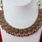 Antique Ruby Pearl Floral Choker Set