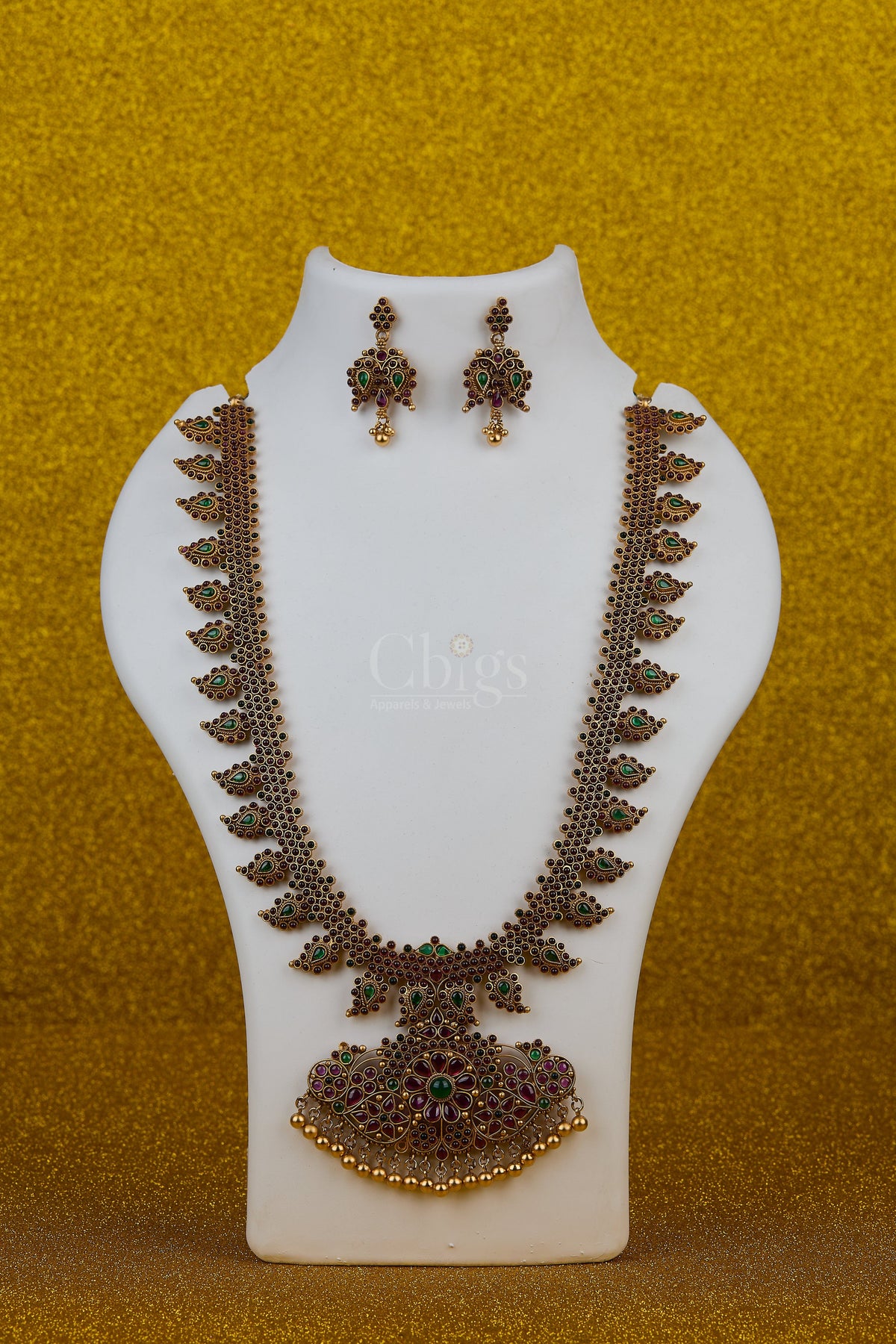 Antique Emerald Ruby Leaf Crest Haram