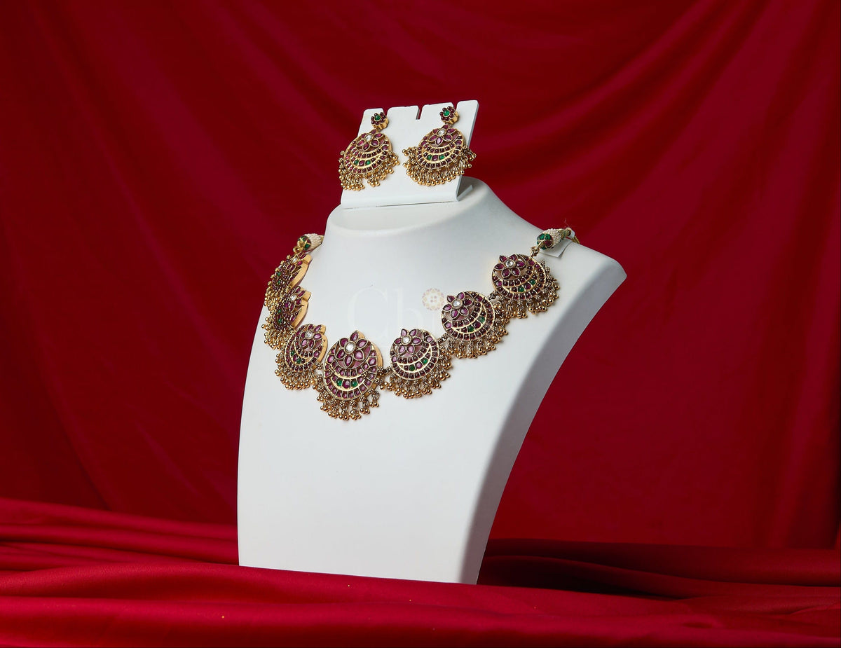 Antique Ruby Peacock Medallion Necklace
