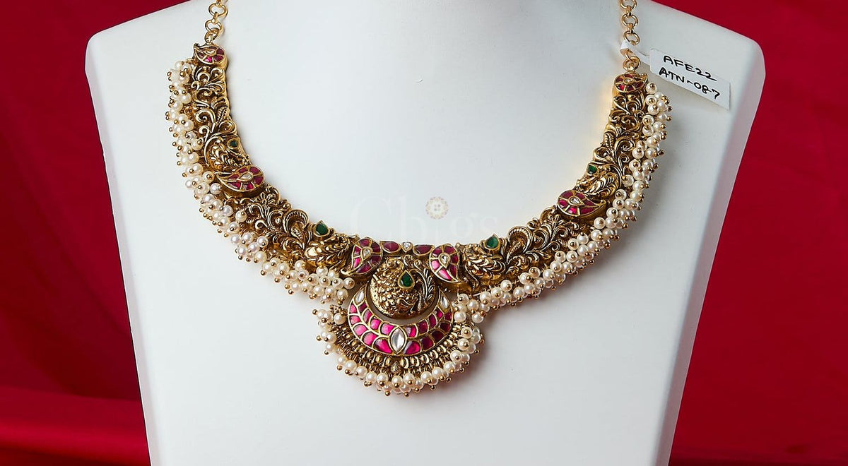 Antique Ruby Green Royal Kundan Choker
