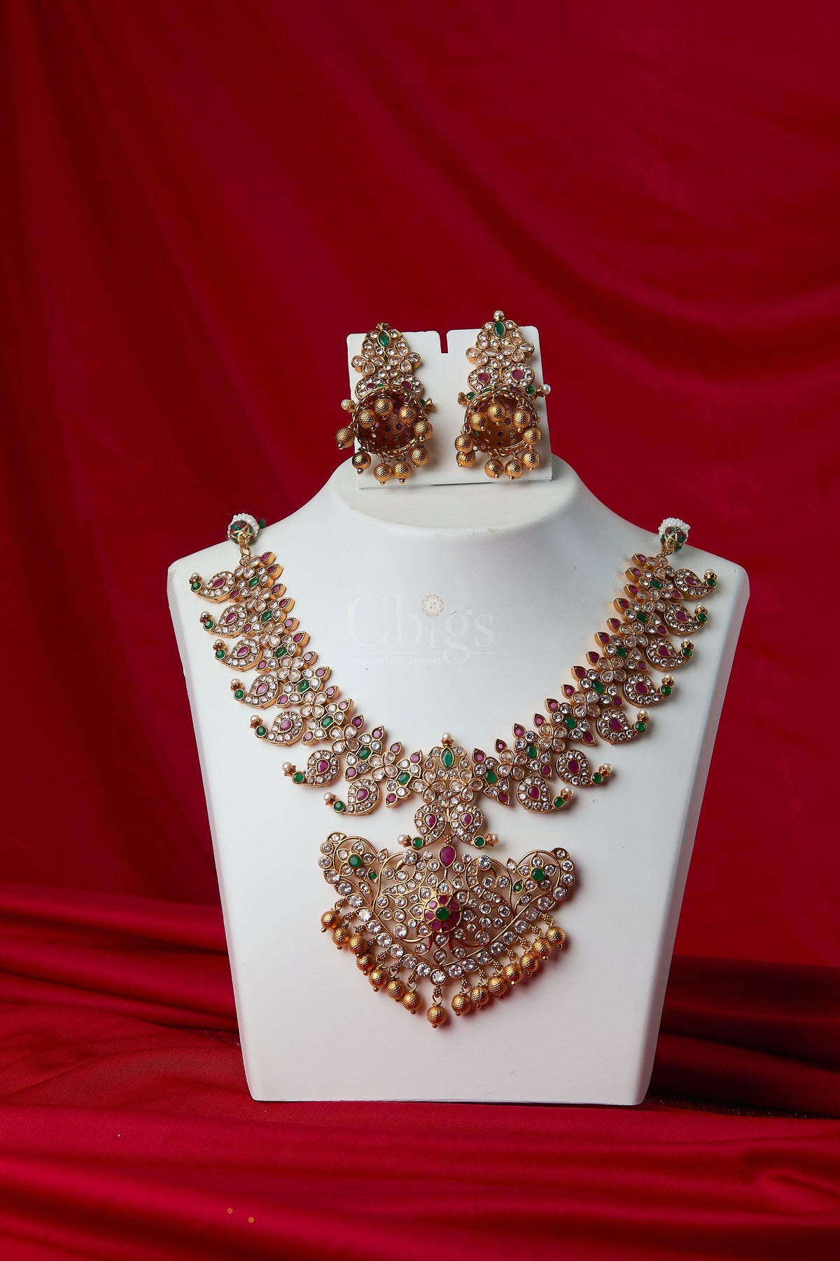 Antique Grand Kundan Peacock Bridal Haram