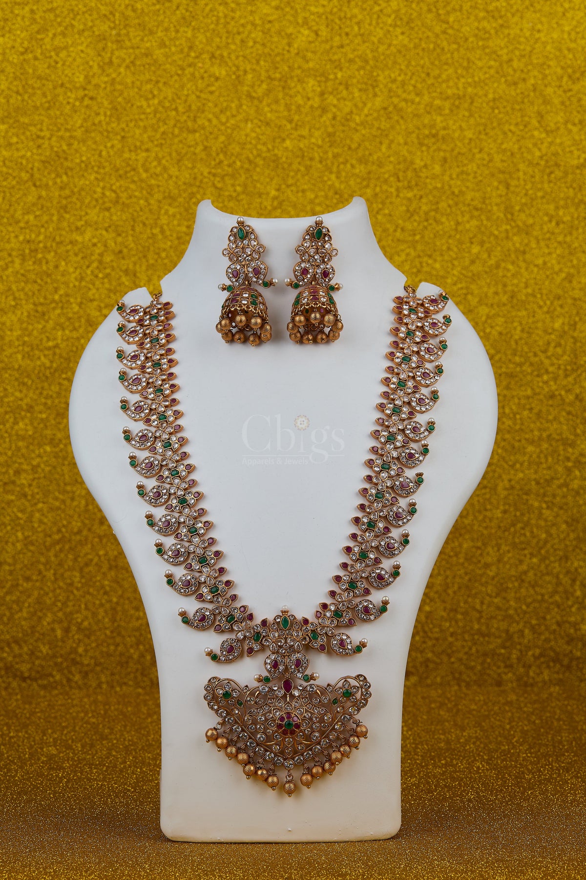 Antique Kundan Paisley Bridal Fan Haram