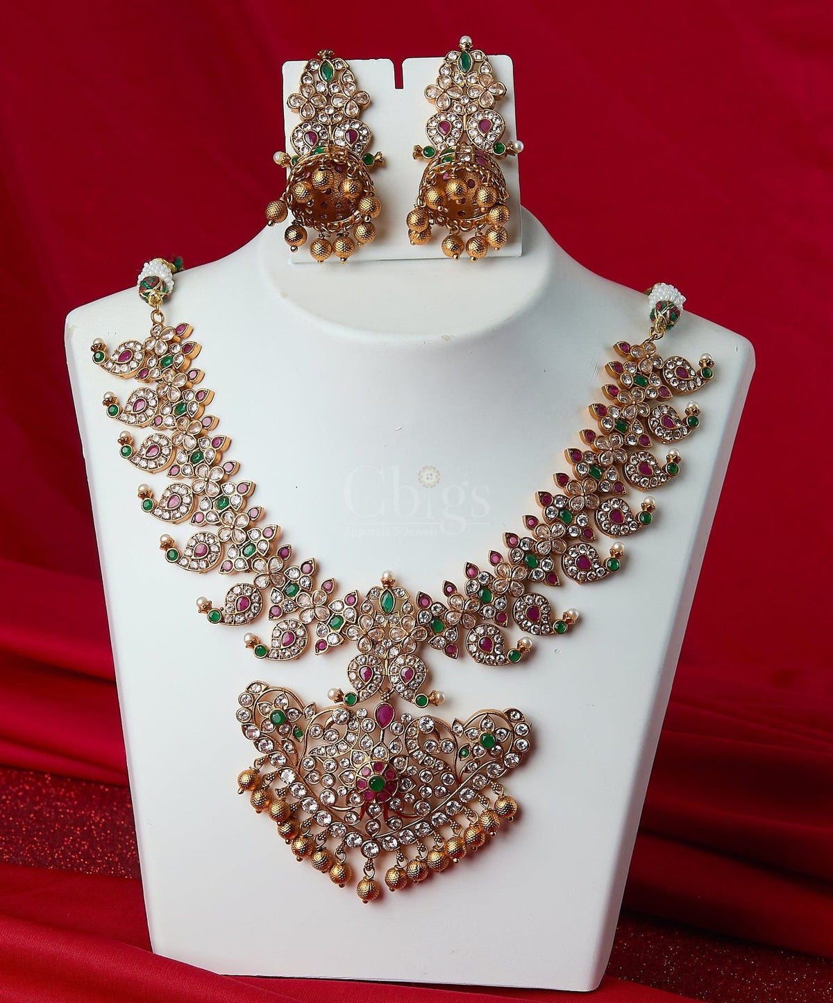Antique Grand Kundan Peacock Bridal Haram