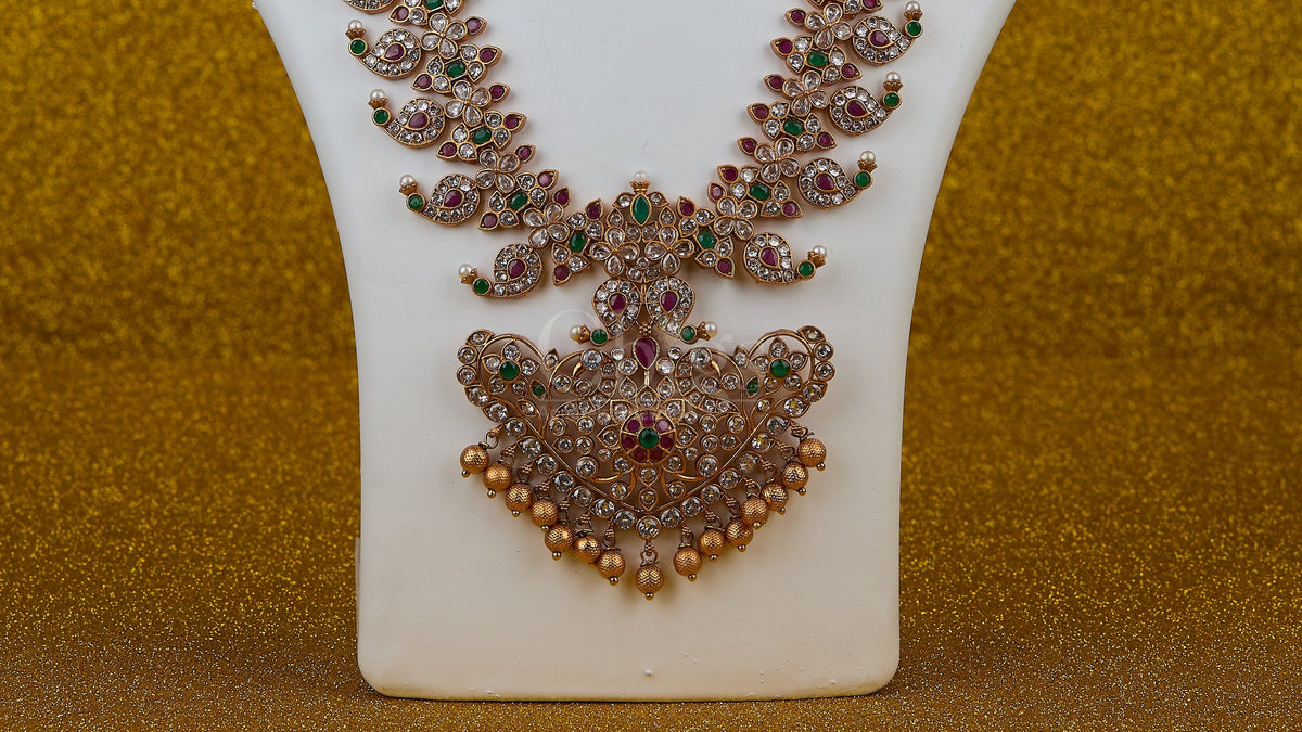 Antique Kundan Paisley Bridal Fan Haram