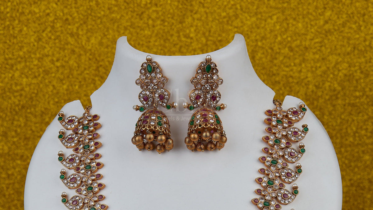 Antique Kundan Paisley Bridal Fan Haram