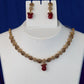 Ruby Teardrop Antique Necklace Set