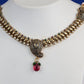 Antique Ruby Green Paisley Necklace Set