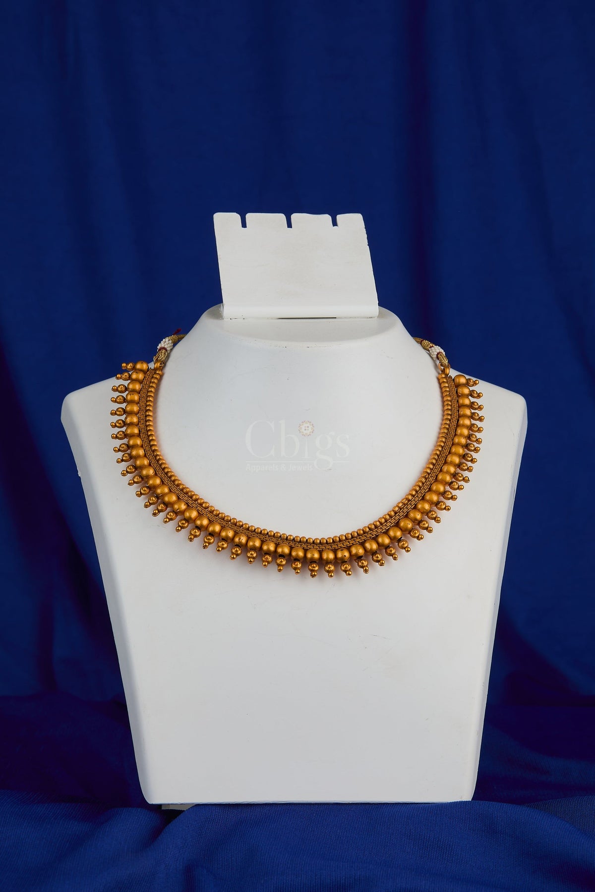 Antique Gold Ball Fringe Collar