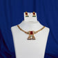 Antique Ruby Jhumka Bar Necklace Set