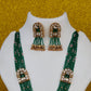 Antique Emerald Bead Archway Pendant Set
