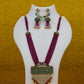 Antique Ruby Peacock Lattice Pendant Set