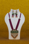 Antique Ruby Peacock Lattice Pendant Set