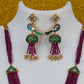 Antique Ruby Peacock Lattice Pendant Set