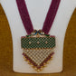 Antique Ruby Peacock Lattice Pendant Set