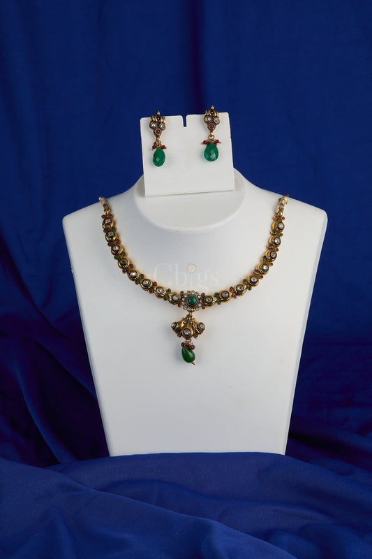 Emerald Drop Floral Antique Set