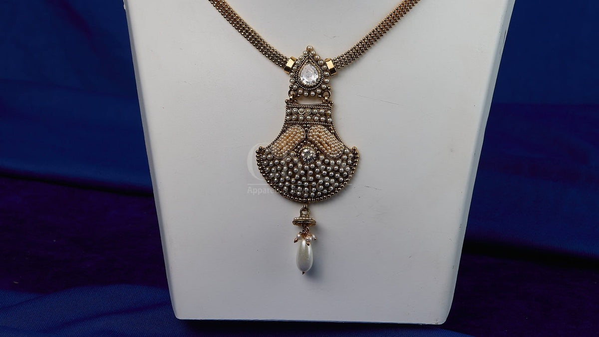 Antique Pearl Peacock Pendant Necklace