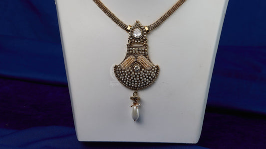 Antique Pearl Peacock Pendant Necklace