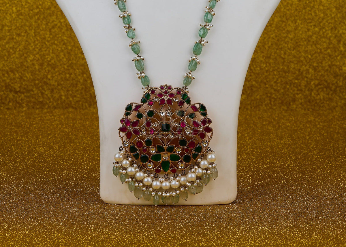 Antique Mint Blossom Navarathna Medallion Set