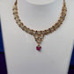 Antique Ruby Floral Lace Necklace