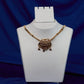 Ruby Fan Pendant Antique Collar