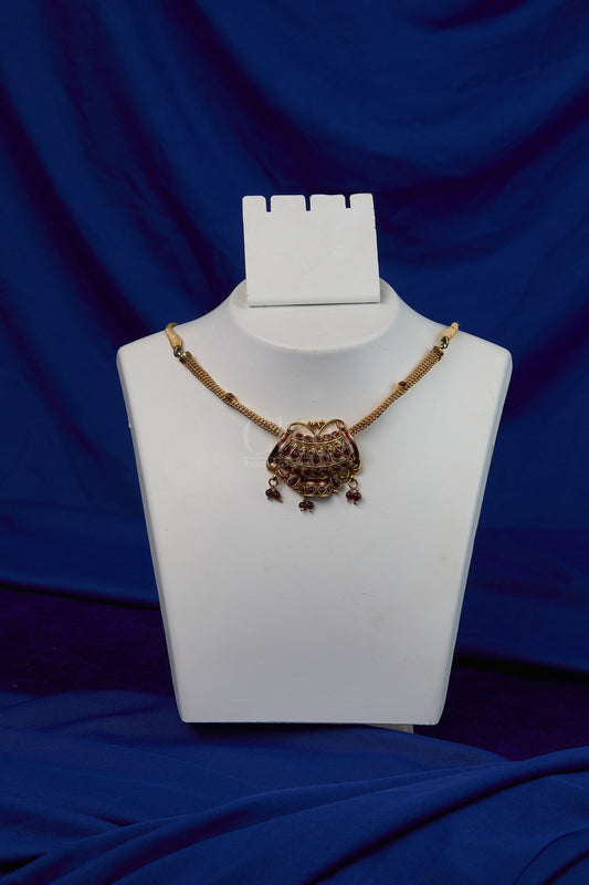 Ruby Fan Pendant Antique Collar