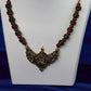 Antique Ruby Green Lakshmi Bead Temple Necklace