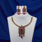 Antique Ruby Filigree Panel Pendant Set