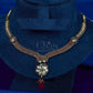 Antique Ruby Blossom Kundan Necklace