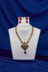 Antique Ruby Mesh Mandala Necklace Set